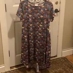 LuLaRoe Carly swing dress, new with tags, size small, cool circles pattern!